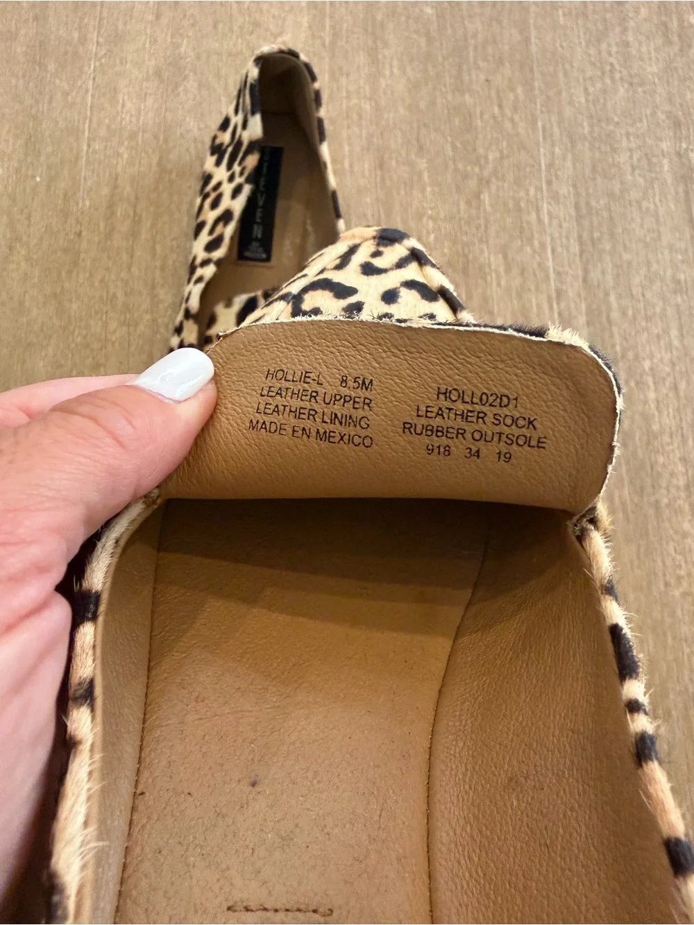 Steve Madden Leopard Print Pointed Toe Loafers - Tan, Black - Picture 5 of 7
